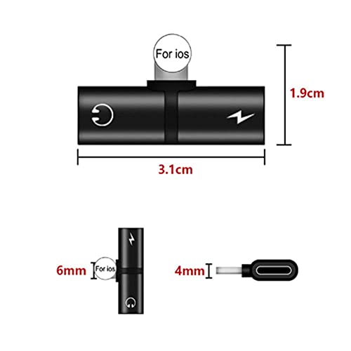 Headphone Adapter Compatible for Lightning Double to Audio Jack and Charger Earphone