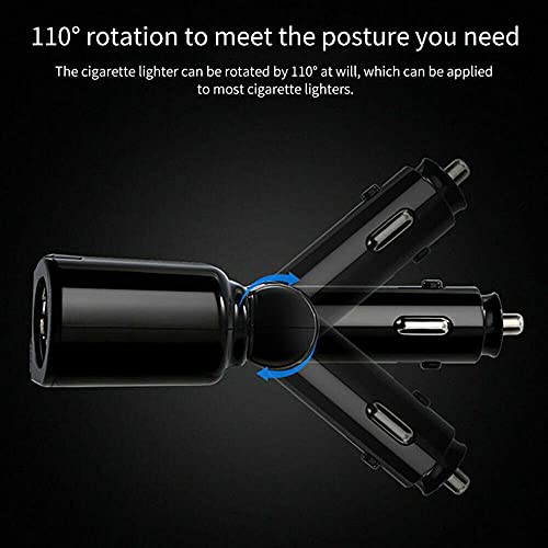 USB Car Charger Splitter Adapter, 2 Socket Lighter Multi Power Outlet with LED Voltmeter