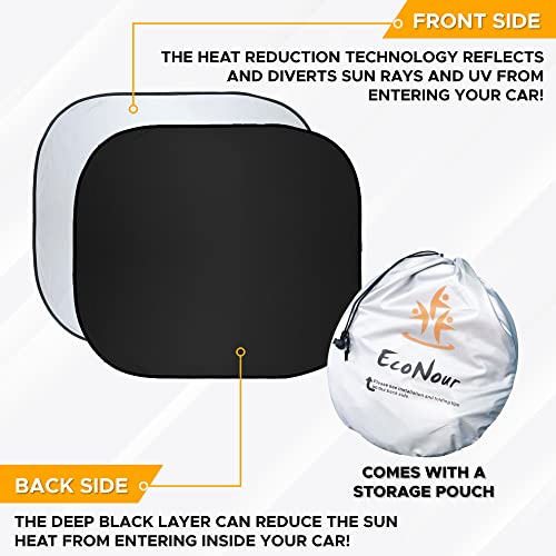 Car Windshield Sun Shade 2-Piece | Durable 230T Polyester Sun Shield for Front Window Blocks UV Rays | Foldable Automotive Interior Accessories for Sun Protection | Small (23.5 x 29 inches)