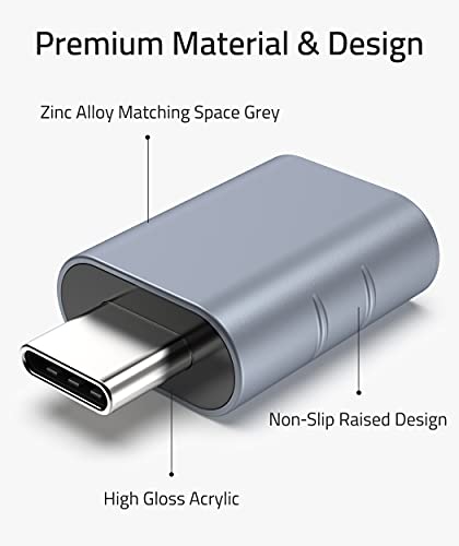 USB C to USB Adapter Pack of 2 USB C Male to USB3 Female Adapter Compatible with MacBook Pro ,Air, iPad & Other Type C or Thunderbolt