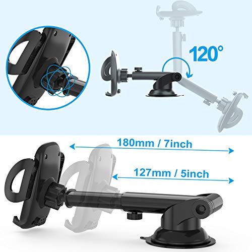 Cup Phone Holder-  Car Phone Holder Mount for Car Dashboard Windshield, Sturdy Cup Holder Phone Mount Fit with All Mobile Phones