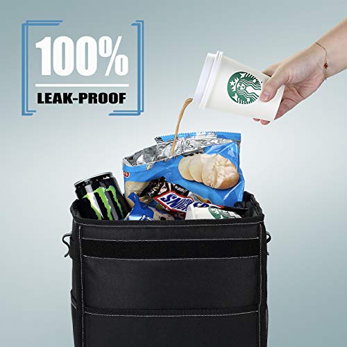 Car Trash Can , Waterproof Car Garbage Can, Car Trash Bag with Lid, Leak-Proof, Car Trash Hanging (Medium, Black)