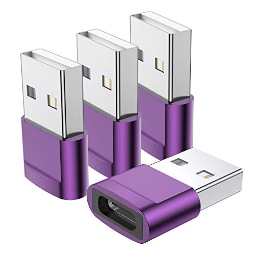 USB C Female to USB Male Adapter 4-Pack,Type C to USB A Charger Cable Adapter