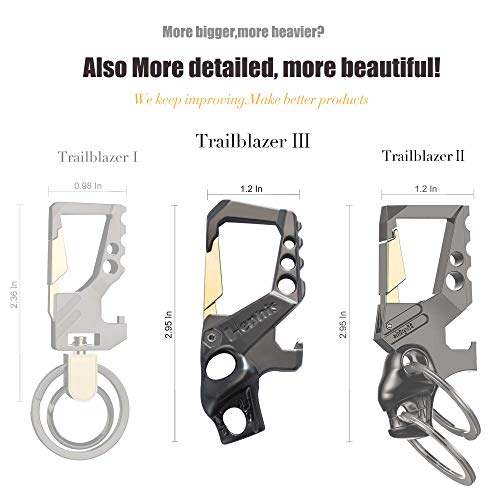 Heavy Duty Key Chain Bottle Opener,Carabiner Car Key Chains for Men and Women(Black and Gold)