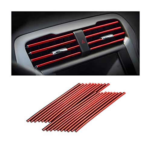 Car Air Conditioner Decoration Strip 8sanlione for Vent Outlet, Universal Waterproof Bendable Air Vent Outlet Trim Decoration (20 Pieces)