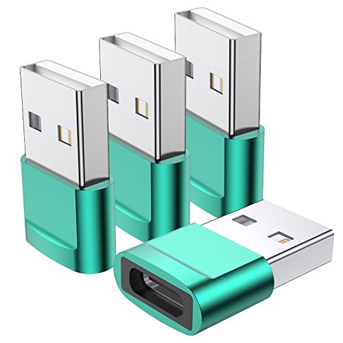 USB C Female to USB Male Adapter 4-Pack,Type C to USB A Charger Cable Adapter