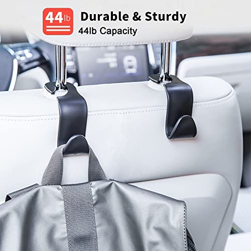 Car Seat Headrest Hook 4 Pack Hanger Storage Organizer Universal for Handbag Purse Coat fit Universal Vehicle Car Black S Type