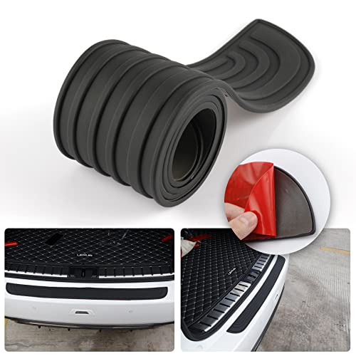 Car Rear Bumper Protector 35.1inch x2.75inch Car/SUV Universal Rubber Anti-Scratch Trunk Exterior Accessories（Black）