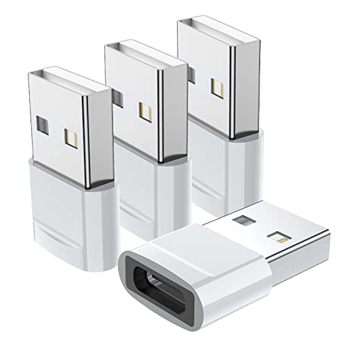 USB C Female to USB Male Adapter 4-Pack,Type C to USB A Charger Cable Adapter