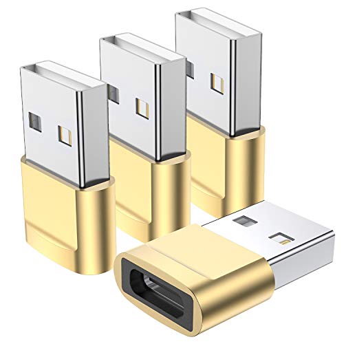 USB C Female to USB Male Adapter 4-Pack,Type C to USB A Charger Cable Adapter