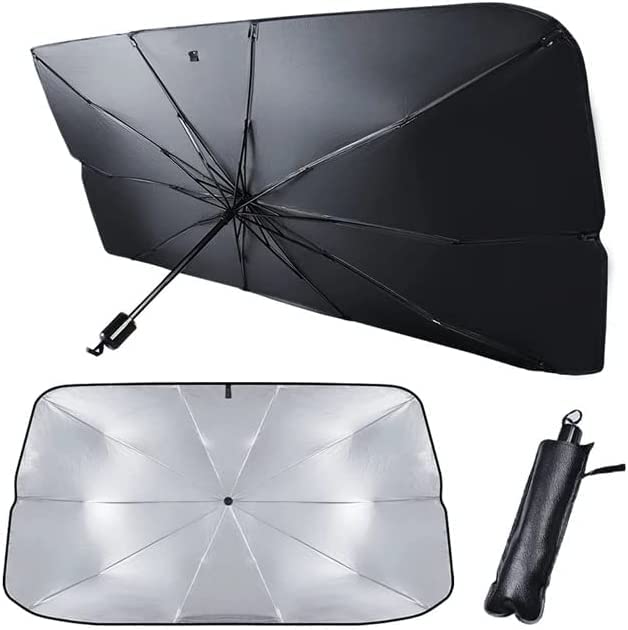 Car Windshield Sun Shade helloleiboo for UV Rays and Heat Sun Visor Protector Foldable Reflector Windshields Umbrella