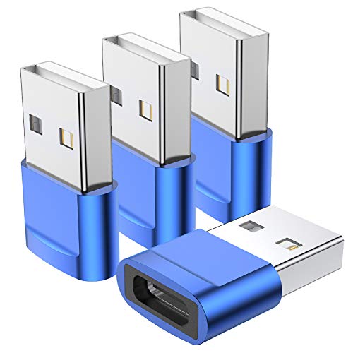 USB C Female to USB Male Adapter 4-Pack,Type C to USB A Charger Cable Adapter