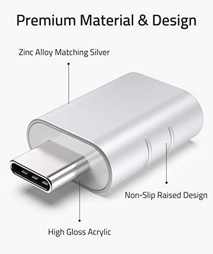 USB C to USB Adapter Pack of 2 USB C Male to USB3 Female Adapter Compatible with MacBook Pro ,Air, iPad & Other Type C or Thunderbolt