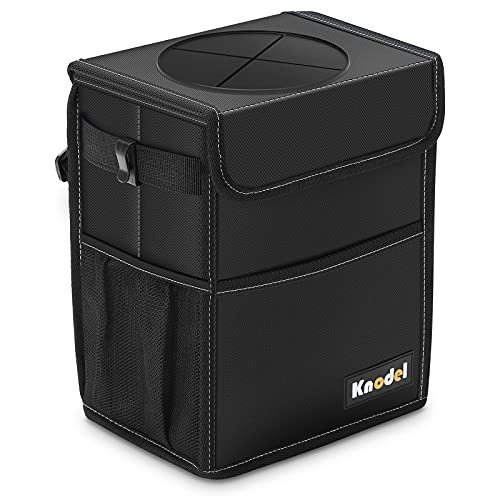 Car Trash Can , Waterproof Car Garbage Can, Car Trash Bag with Lid, Leak-Proof, Car Trash Hanging (Medium, Black)