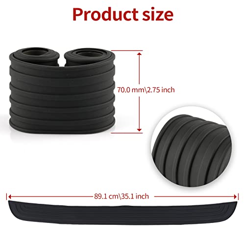 Car Rear Bumper Protector 35.1inch x2.75inch Car/SUV Universal Rubber Anti-Scratch Trunk Exterior Accessories（Black）