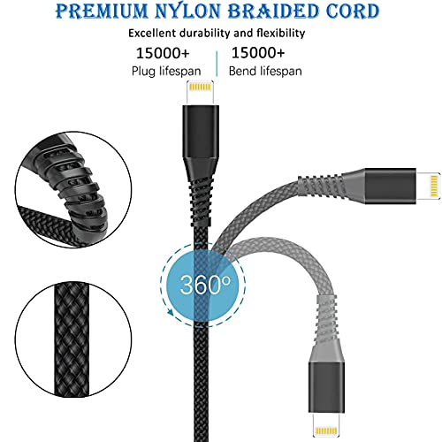 iPhone Charger,Nylon Lightning Cable  2pack, High Speed Data Sync Transfer Cord for iPhone, iPad