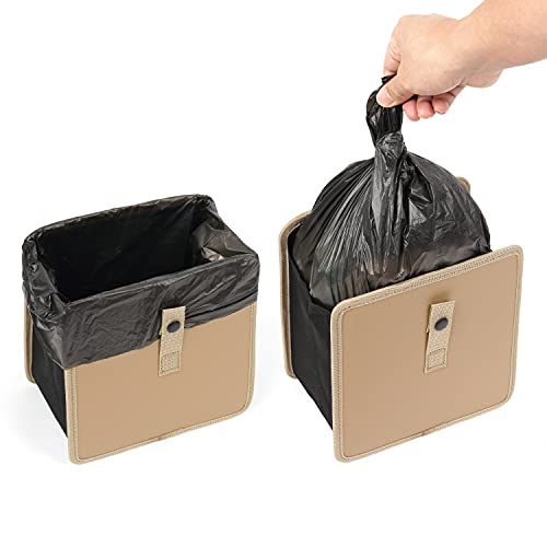 Foldable Car Garbage Can Car Waste Basket Vegan Leather