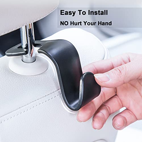 Car Seat Headrest Hook 4 Pack Hanger Storage Organizer Universal for Handbag Purse Coat fit Universal Vehicle Car Black S Type