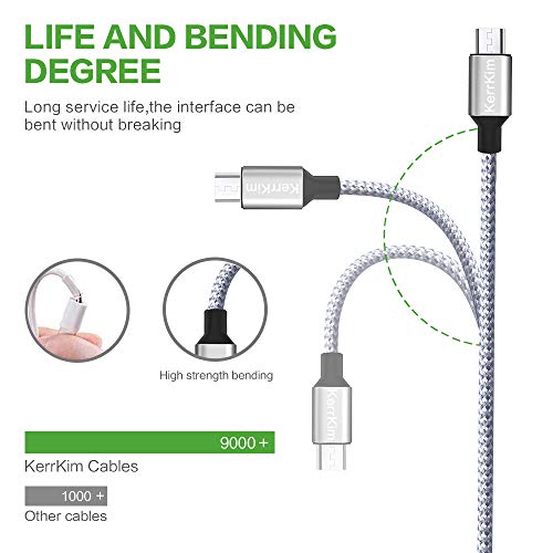 Micro USB Cable, 2 Pack 6Ft  Nylon Braided Data Sync Transfer Cord Android Charger For Samsung Galaxy S7 Edge Camera Xbox