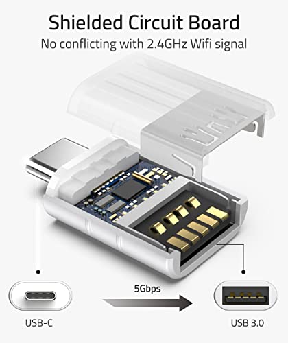 USB C to USB Adapter Pack of 2 USB C Male to USB3 Female Adapter Compatible with MacBook Pro ,Air, iPad & Other Type C or Thunderbolt