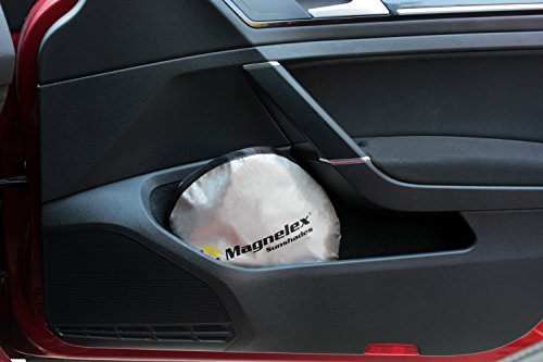 Car Windshield Sunshade Magnelex with Bonus Steering Wheel Cover Sun Shade. Reflective Polyester Blocks Heat and Sun. Foldable Sun Shield That Keeps Your Vehicle Cool (Large 63 x 33.8 in)