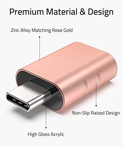 USB C to USB Adapter Pack of 2 USB C Male to USB3 Female Adapter Compatible with MacBook Pro ,Air, iPad & Other Type C or Thunderbolt