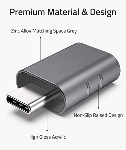 USB C to USB Adapter Pack of 2 USB C Male to USB3 Female Adapter Compatible with MacBook Pro ,Air, iPad & Other Type C or Thunderbolt