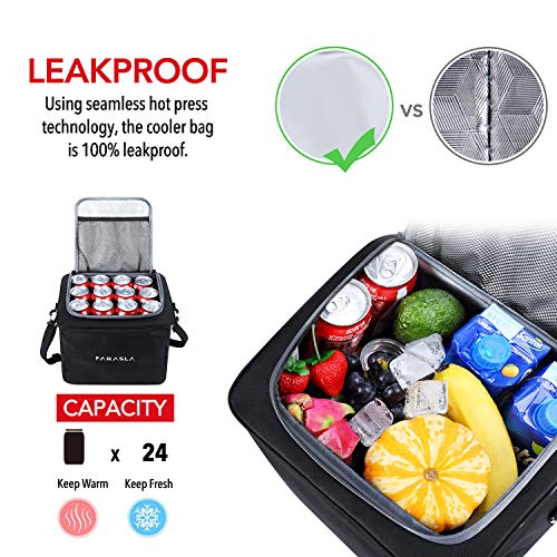 Waterproof Trunk Organizer with Insulated Leakproof Cooler Bag, Foldable Cover, Adjustable Securing Straps (4-in-1 w/Cooler, Black)