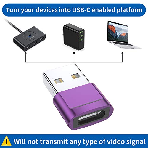 USB C Female to USB Male Adapter 4-Pack,Type C to USB A Charger Cable Adapter