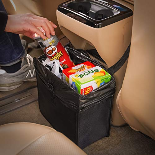 Foldable Car Garbage Can Car Waste Basket Vegan Leather