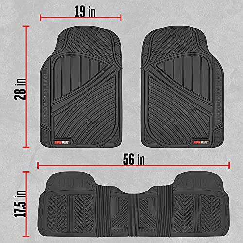 Performance All Weather Rubber Car Floor Mats - 3 Piece Floor Mats Automotive Liners for Cars Truck SUV, Heavy-Duty Waterproof (Black)