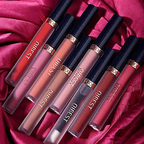 Matte Liquid Lipstick 7pcs + 1Pcs Lip Plumper Makeup Set Kit, Long Lasting Waterproof Velvet Lip Gloss Set, Pigmented Lip Makeup Gift Sets for Girls and Women