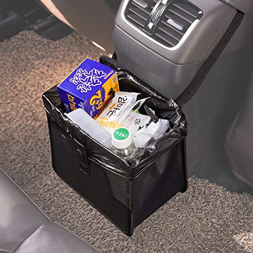 Foldable Car Garbage Can Car Waste Basket Vegan Leather