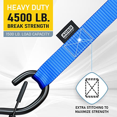 Soft Loop Tie Down Straps - 1,500 Load Capacity & 4,500 Lbs Breaking Strength - 6 Pack - Loops for Securing ATV, UTV, Motorcycles, Scooters, Dirt Bikes, Lawn & Garden Equipment