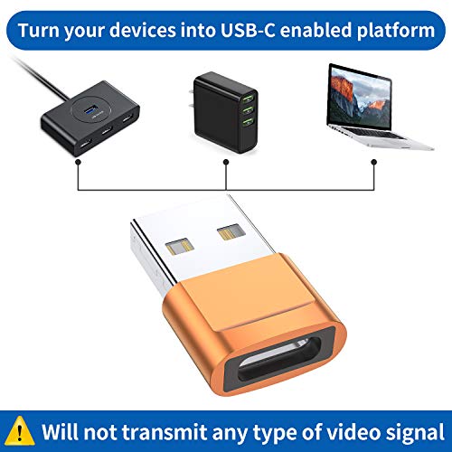 USB C Female to USB Male Adapter 4-Pack,Type C to USB A Charger Cable Adapter