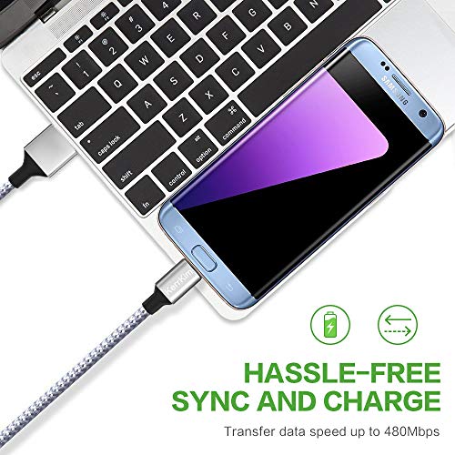 Micro USB Cable, 2 Pack 6Ft  Nylon Braided Data Sync Transfer Cord Android Charger For Samsung Galaxy S7 Edge Camera Xbox