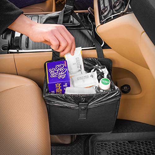 Foldable Car Garbage Can Car Waste Basket Vegan Leather