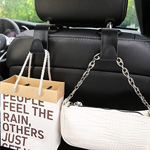 Car Seat Headrest Hook 4 Pack Hanger Storage Organizer Universal for Handbag Purse Coat fit Universal Vehicle Car Black S Type