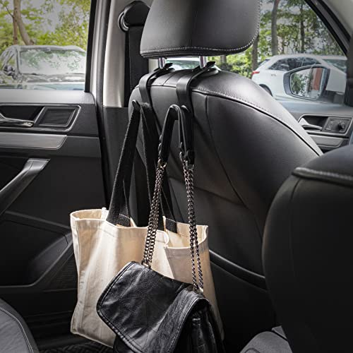 Car Seat Headrest Hooks, Car Hook Hangers Storage Organizer Interior Accessories for Purse Coats Umbrellas Grocery Bags Handbag, 4-Pack