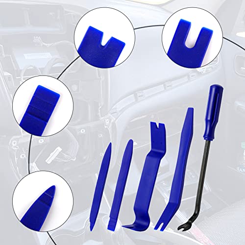 5 pcs Auto Trim Removal Tool Kit, Interior Door Panel Clip Fastener Removal Set for Vehicle Dash Radio Audio Installer