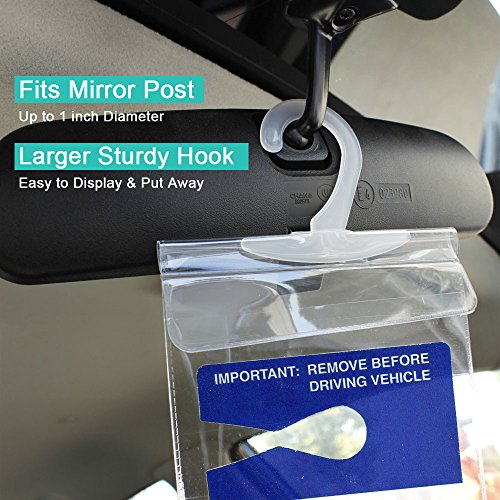 Ultra Transparent Handicap Parking Permit Placard Protective Holder Cover with Large Hanger  (Set of 2)