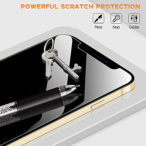 [2+2 Pack] Tempered Glass Screen Protector and Camera Lens Protector for iPhone 12 Pro Max (6.7 inch), [ Installation Frame]