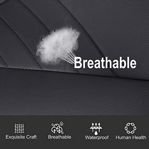 Car Seat Cover Premium PU - Front Seat Protector Works with 95 % of Vehicles - Padded, Anti-Slip, Full Wrapping Edge - (Dimensions: 21'' x 20.5'') - 1 Piece, Black