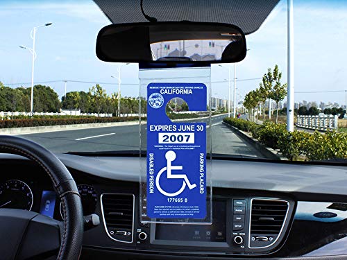 Ultra Transparent Handicap Parking Permit Placard Protective Holder Cover with Large Hanger  (Set of 2)