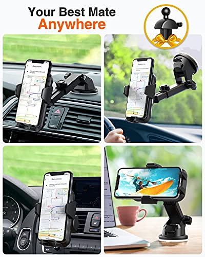 Cell Phone Holder,Phone Mount Dashboard Windshield Air Vent Adjustable Mount for iPhone, Android