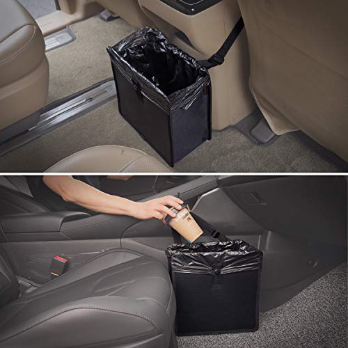 Foldable Car Garbage Can Car Waste Basket Vegan Leather