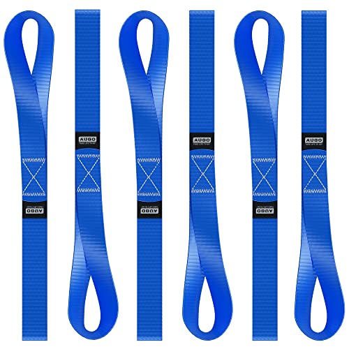 Soft Loop Tie Down Straps - 1,500 Load Capacity & 4,500 Lbs Breaking Strength - 6 Pack - Loops for Securing ATV, UTV, Motorcycles, Scooters, Dirt Bikes, Lawn & Garden Equipment