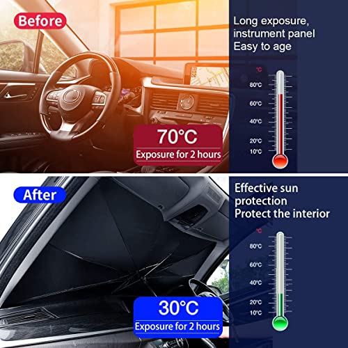 Car Windshield Sun Shade helloleiboo for UV Rays and Heat Sun Visor Protector Foldable Reflector Windshields Umbrella