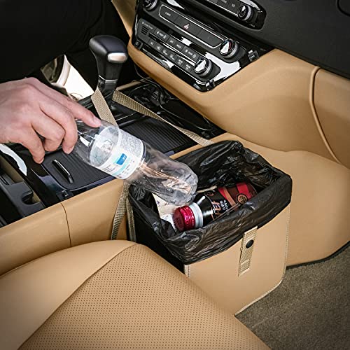 Foldable Car Garbage Can Car Waste Basket Vegan Leather