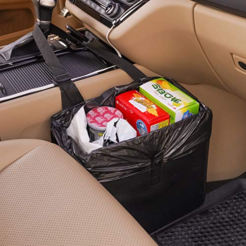 Foldable Car Garbage Can Car Waste Basket Vegan Leather